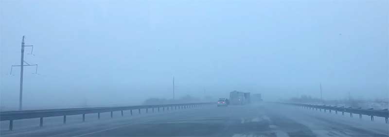 Буран на дороге в Бурабай