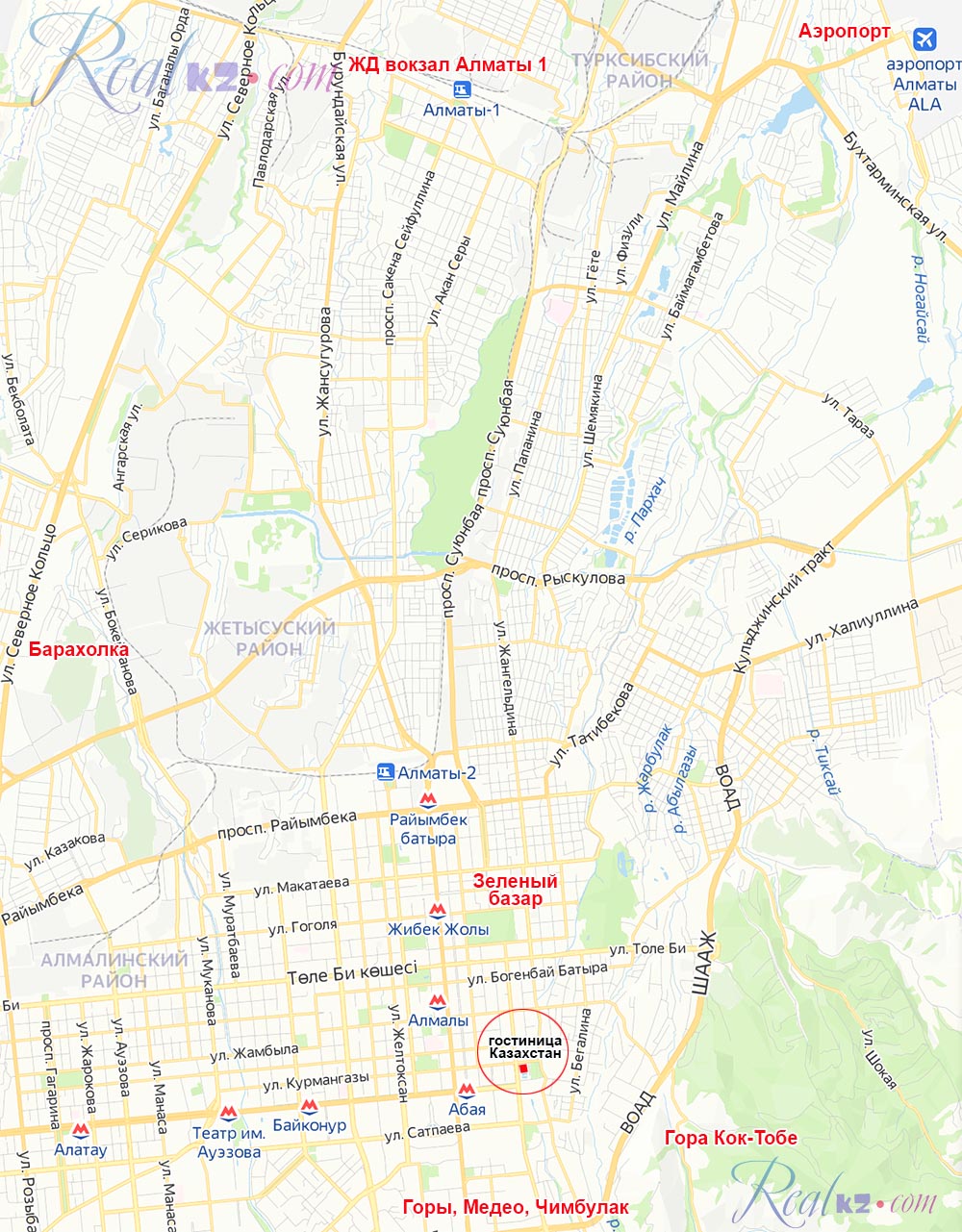Гостиница Казахстан Алматы на Карте